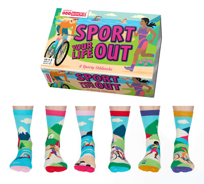 UNITED ODSOCKS SPORT YOUR LIFE OUT LADIES ODD SOCKS SPORTLICH DAMEN UK 4 8
