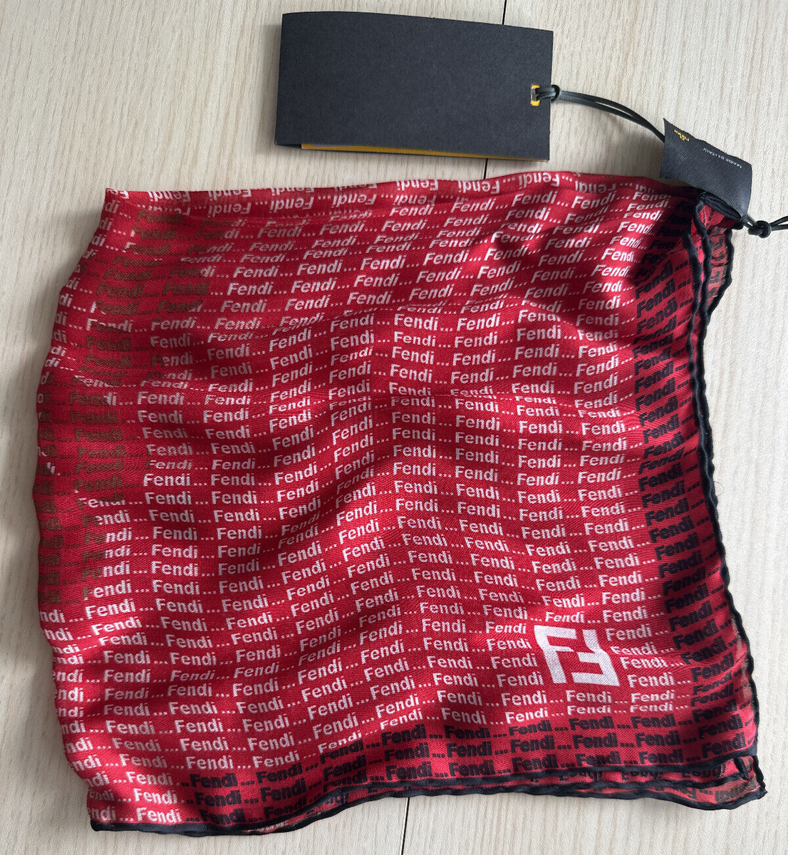 Fendi Monogram Red and White Sheer Scarf | 18