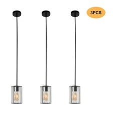 3pcs Modern Crystal Pendant Lamp Kitchen Island Light Hanging Fixture Chandelier