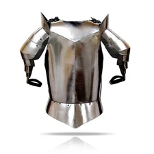 Medieval Times Shoulder Guard Steel Breastplate One Size Fits Most, Chrome