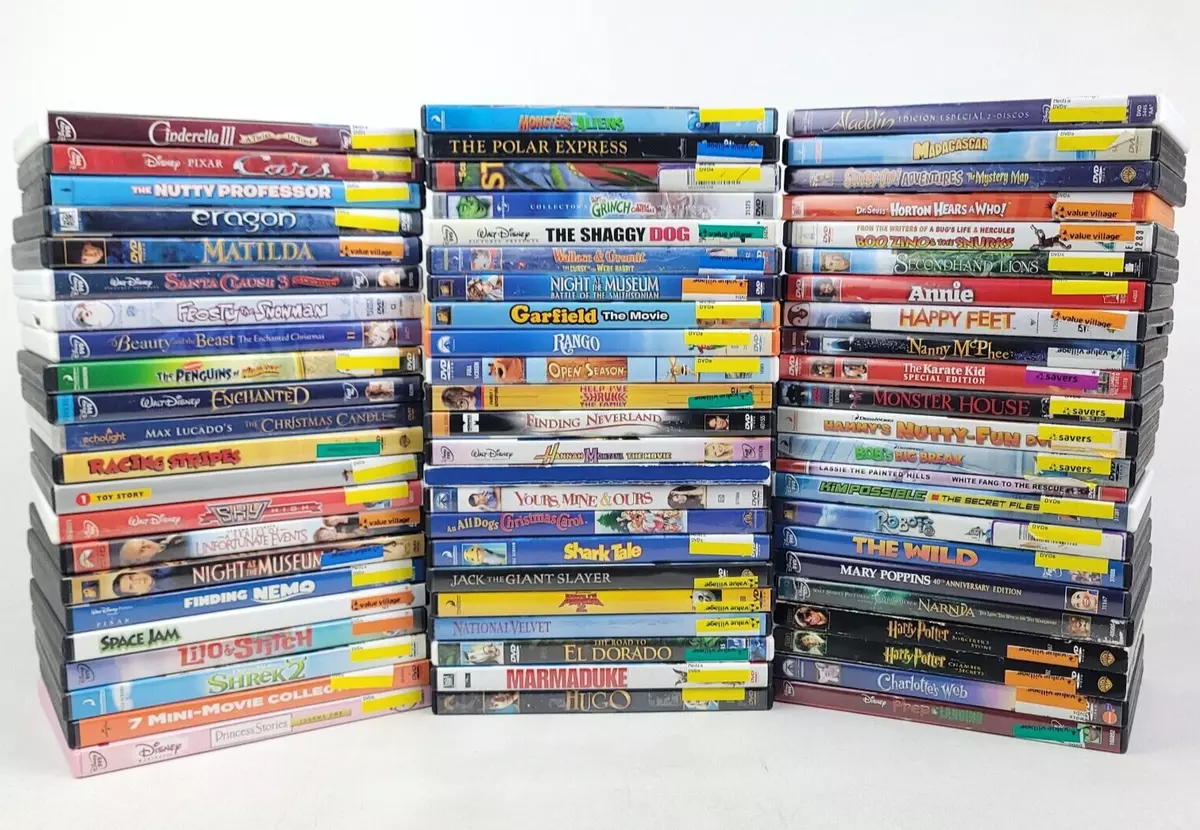 Lot of 60+ Kids DVDs - Wholesale/Bulk DVDs Lot - Children's Disney, Nick, Pixar