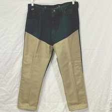 Wrangler Rugged Wear-Men's Reinforced Front Green/Tan Jeans Size 40X30 USA Made