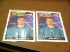 2 dif 2020-21 UD ROOKIE PORTRAITS INSERTS-SHARKS- ALEXANDER TRUE & MAXIM LETUNOV