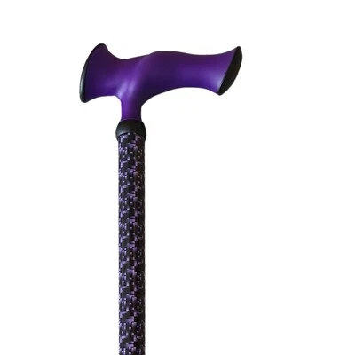 STOCK-FACHMANN Gehstock Spazierstock Gehhilfe 10-fach höhenverstellbar Black Purple