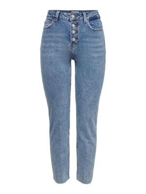 ONLY Damen Jeans Hose Straight-Fit ONLEMILY HW ST ANK MAE06 W25 W27 W28 Blau Neu