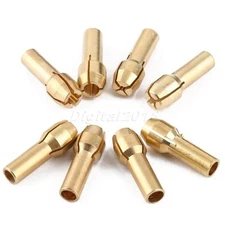 2 Set/8pcs Brass Collet Adapter Nuts for Power Drill Rotary Tool Pin Vise Set