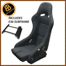 BB5 Fixed Fibreglass Narrow Racing Bucket Seat + Side Mounts + BMW E36 Subframe 