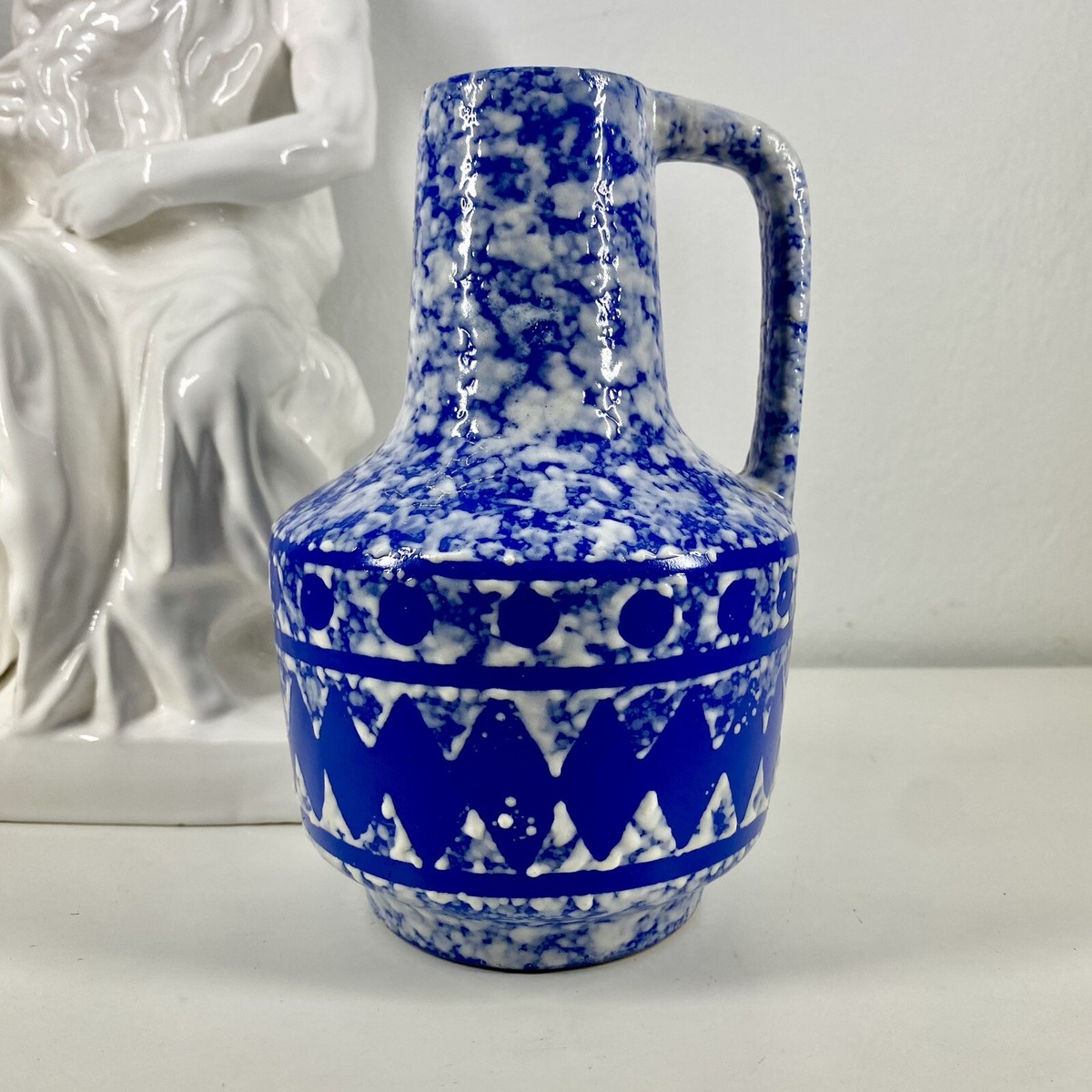 VEB HALDENSLEBEN Specked LAVA VASE East German #4073 FAT VEB HALDENSLEBEN Specked LAVA VASE East German #4073 FAT