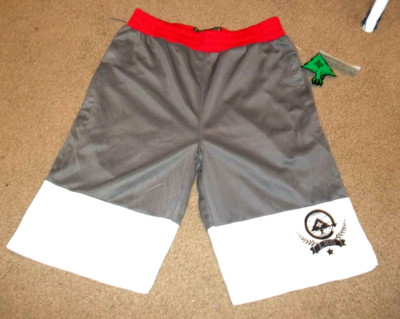 NEW Lifted Research Group boys youth Small 8 LRG gray white elastic waist shorts