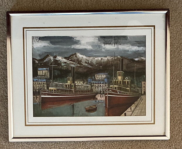 BERNARD BUFFET Annecy L'Embarcadere Des Bateaux Promenade SIGNED