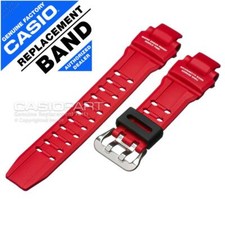 Casio Red Watch Band f/ G-Shock G-Aviation GA-1000-4B Rubber Strap Black Keeper