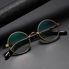 Pure Titanium Retro Handmade Round Eyeglass frame Japanese Vintage Glasses 45mm