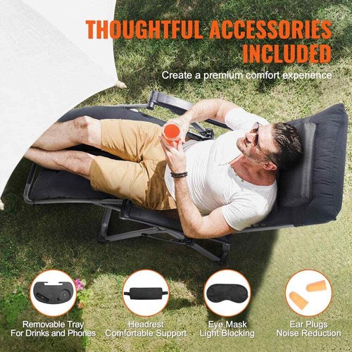 Zero Gravity Chair 26 in. Recliner 500 lbs. Capacity Adjustable Lounge Chair Bla - Picture 6 of 8