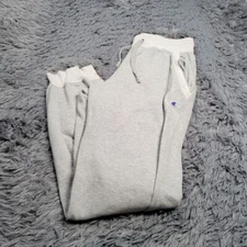 Champion Jogger Sweatpants Mens Small Gray Drawstring Athleisure Pockets Logo