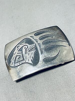 Hopibear!! Vintage Avajo Sterling Silver Thicker Belt Buckle Old Hopibear!! Vintage Avajo Sterling Silver Thicker Belt Buckle Old