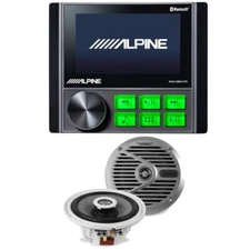 Alpine KAC-CMD-CTR Digital Audio Receiver with 6.5" Coaxial Marine Speakers