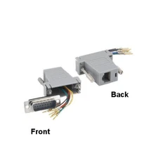 Kentek DB15 Male to RJ45 Female Modular Connector Networking Serial RS232 Device