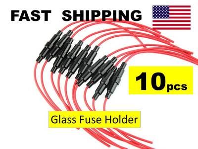 10 pack - 10pcs - Glass Fuse Holder -- SCHOOL Electronics Supply -- 12v 9v 6v 3v