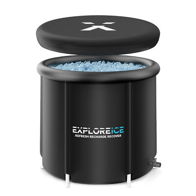 Explore Ice Bath Pro Max XL Outdoor Athlete Cold Plunge Bath, Black (For Parts)