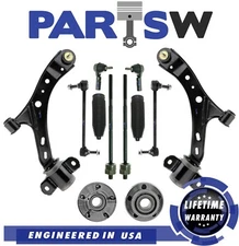 12Pc Control Arms Wheel Bearing and Hub Assembly Tie Rods Sway Bar for Mustang