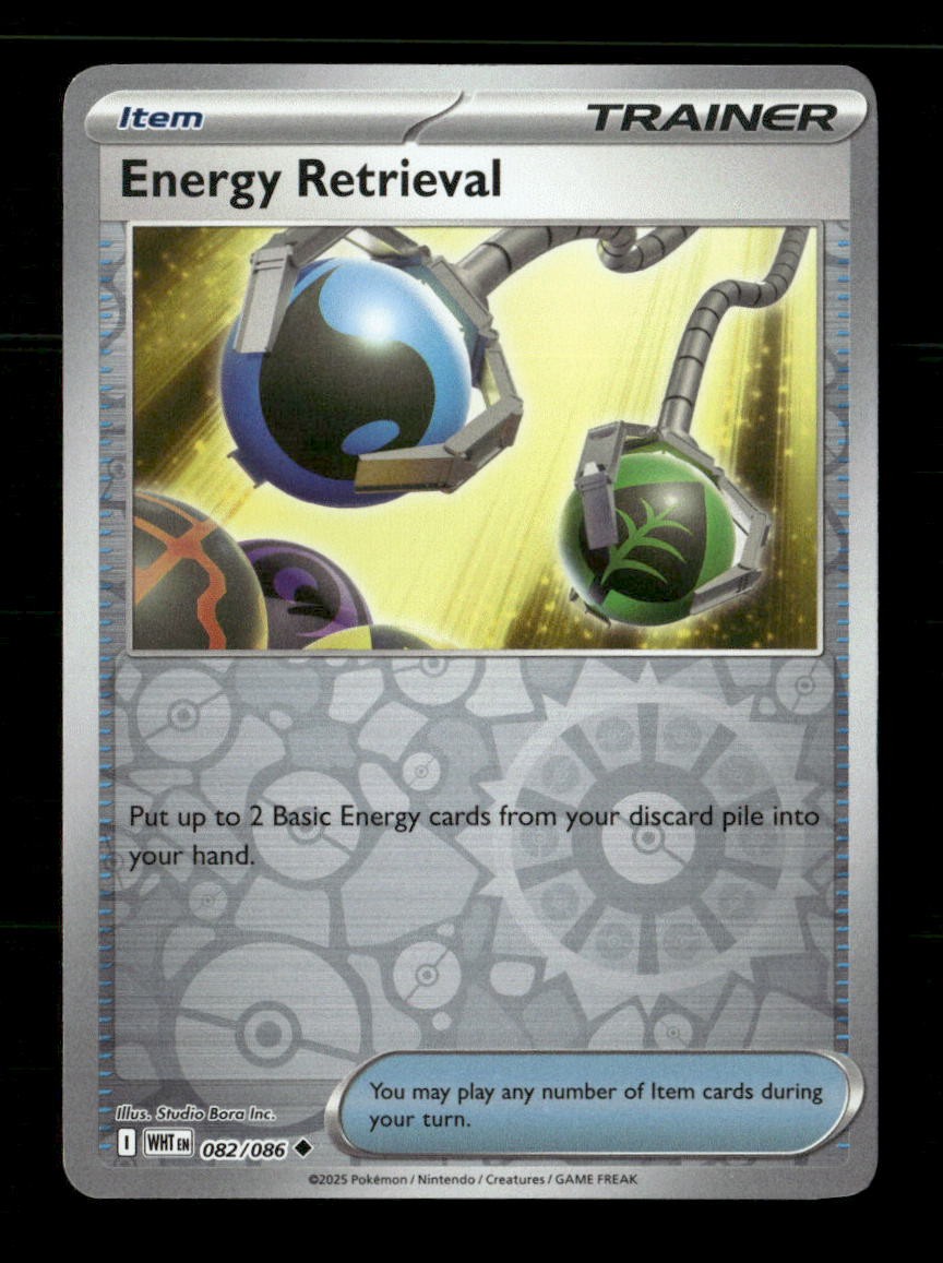 Energy Retrieval 082/086 White Flare Reverse Holo NM/M Pokemon