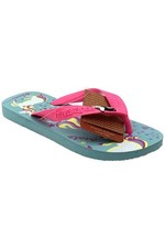 Havaianas Kid's Girl Fantasy Flip Flop Sandal Ice Blue/Shocking Pink