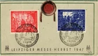 Dr Jim Stamps Germany Fdc Leipziger Messe Herbst 1947 2V Set Bifold Card