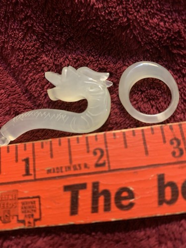 Jade Dragon Carved Clasp For Necklace Vintage READ - Picture 3 of 4