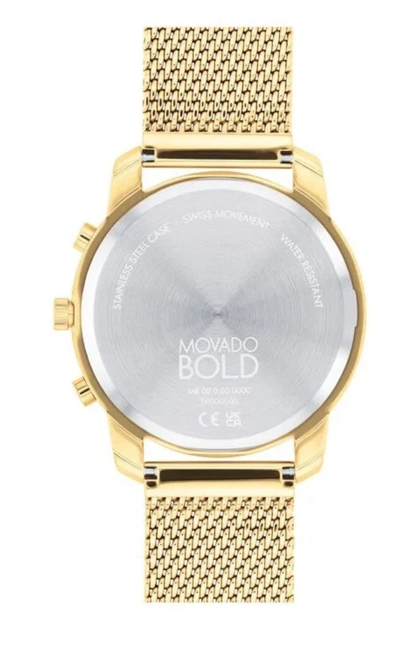 Nuevo reloj cronógrafo Movado Bold Trend Element para hombre tono dorado 3601025 Foto 3 de 4