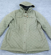 Pendleton Jacket Womens XL Green Quilted Hood...