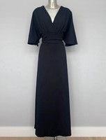 Stunning Flutter Angel Sleeve Floaty Style Maxi Long Dress Size 14 - (B1)