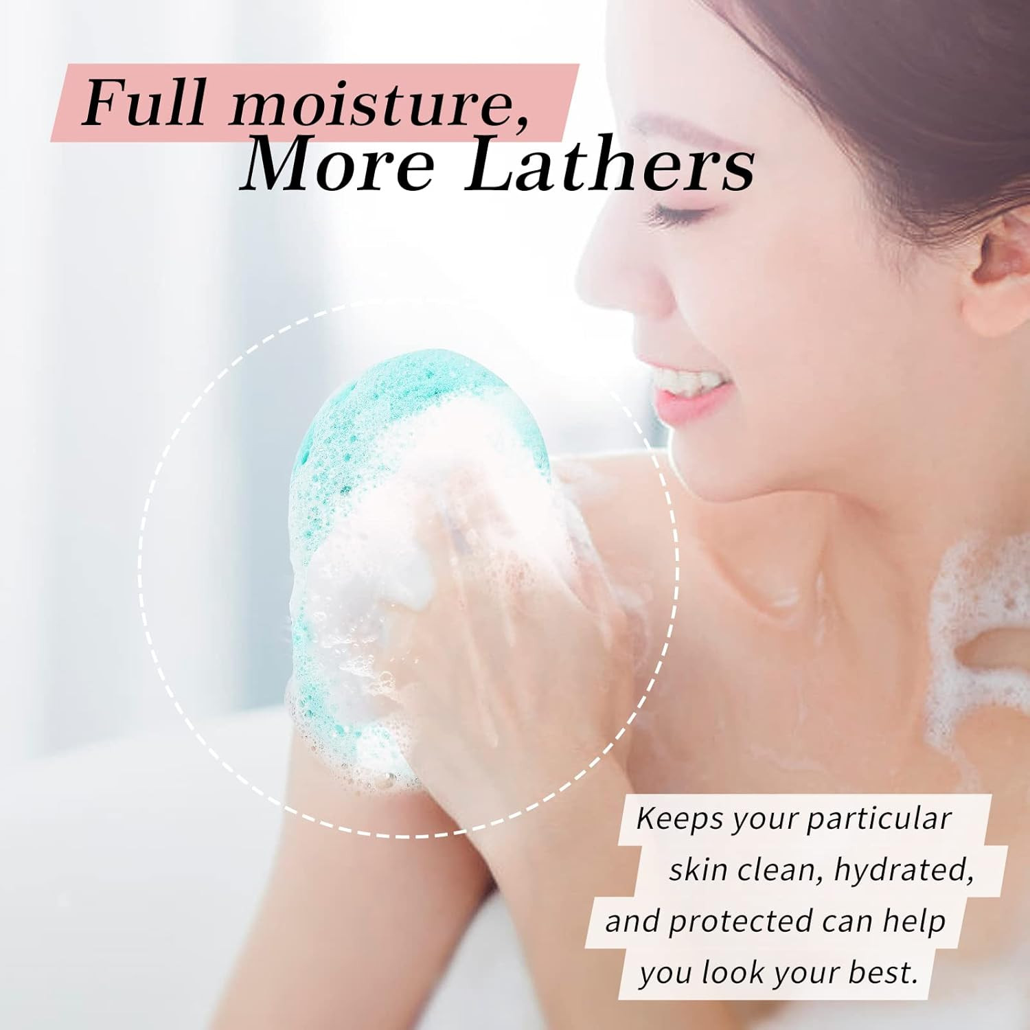 3 Pcs Bath Sponge for Women, Men, Teenager, Body Wash Sponges Loofah Body Scrubb