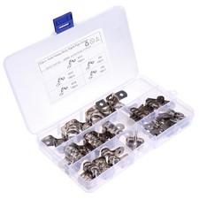 50 Pcs Pipe Fixing Clips U-type Stainless Steel Clamp Rigid Strap Tension Tube