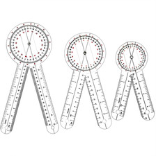 Goniometer Set 3 Pieces of 6/8/12 Inch, Transparent Orthopedic Angle Ruler Plast