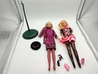 Lot of 2 Vintage Fancy Dressed Barbies with Outfits and Accessories Mattel
