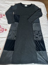 Studio Ease petite gray black velvet dress L made in USA