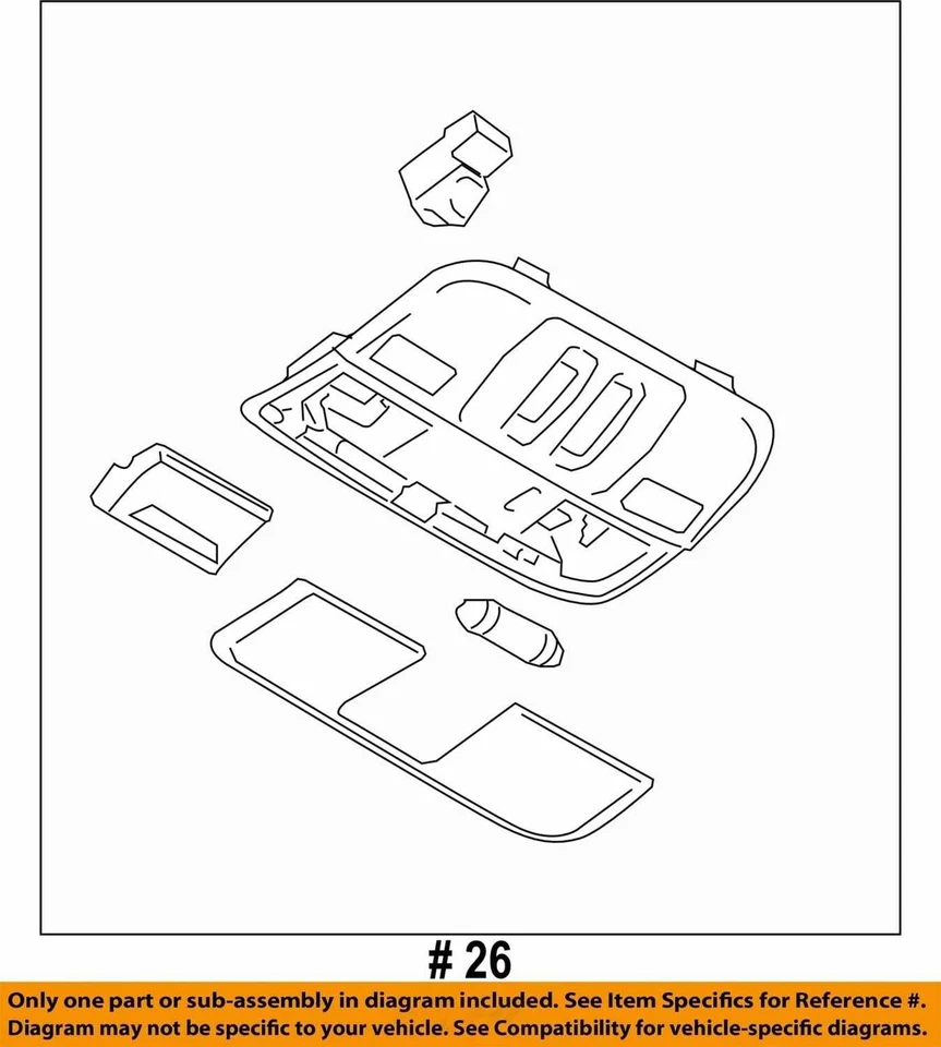 Subaru Legacy 2008-2009 techo superior consola interior domo luz ZOZIV Foto 4 de 4