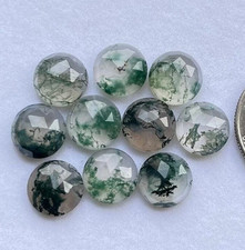 WHOLESALE Natural Moss Agate Faceted Round Shape Loose Gemstone Lot Jewellery.