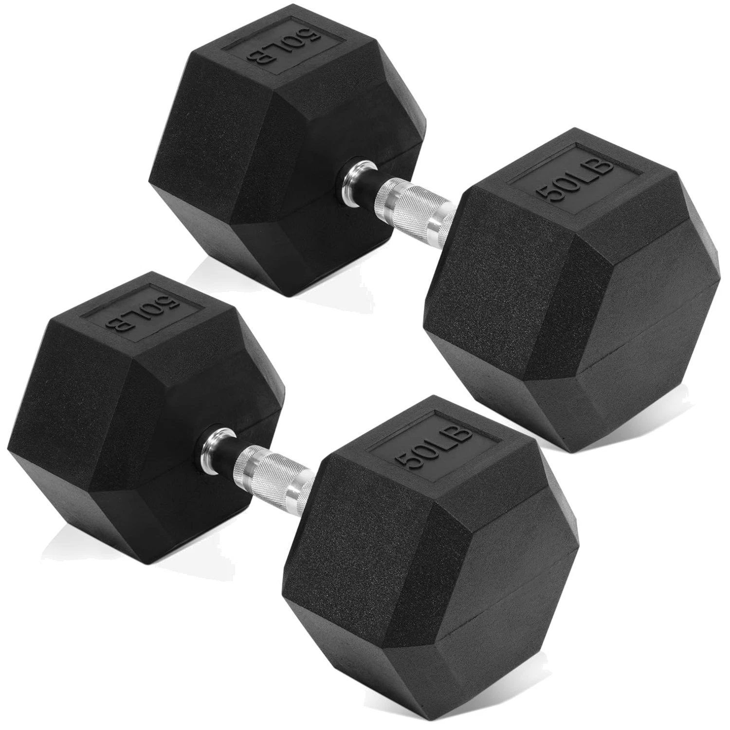 Rubber Coated Hex Dumbbells, 5-50 lb for Fitness
Opens in a new window or tab