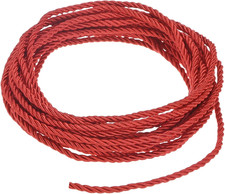 5 Yards Twisted Rope Trim, 3mm/0.12 in Red Soft Polyester Twisted Silk Rope Cord