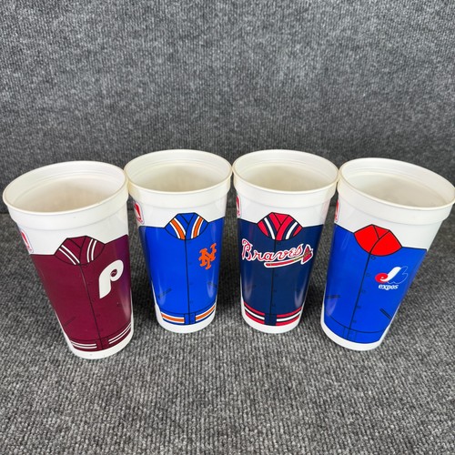 Vintage 90's MLB Cup NL East Braves Mets Phillies 1994 Lot 4 Jersey Graphic ICEE