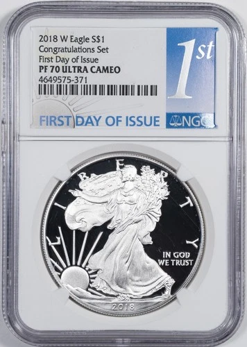 2018-W NGC PF70 Ultra Cameo American Silver Eagle Proof 1 oz .999