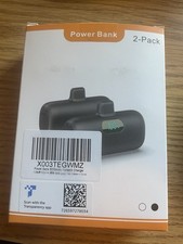 Pack de 2 bancos de alimentación, 5.000 mAh.  Conexión USB-C.