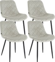 4Er Set StüHle Springs Samt Creme