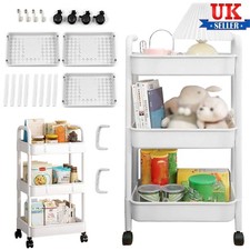 Small Cart Storage Rack Kitchen Bedroom Bathroom Storage Organizer on Wheels
