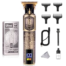 Ufree Professional Beard Trimmer for Men Zero Gapped T-Blade Hair Clipper & M...