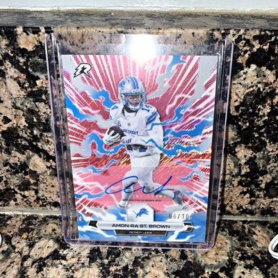 Amon-Ra St. Brown Autographed Serial Numbered 08/10 Detroit Lions NFL