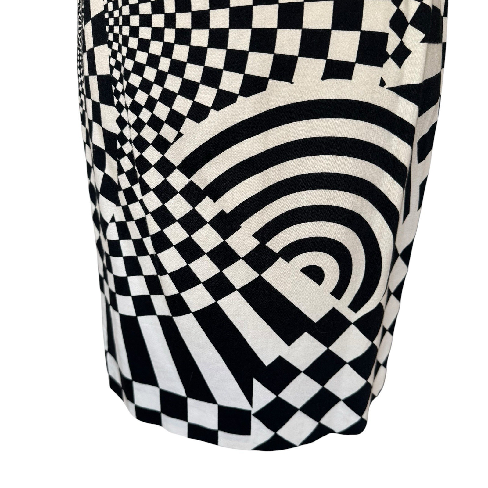 Vintage Rare 90s Gianni Versace Couture Black White Op Art Geo Print Skirt XS image 4