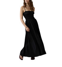 American Eagle Maxi Dress Body on Spaghetti Strap Sz Sm Geometric Black & White