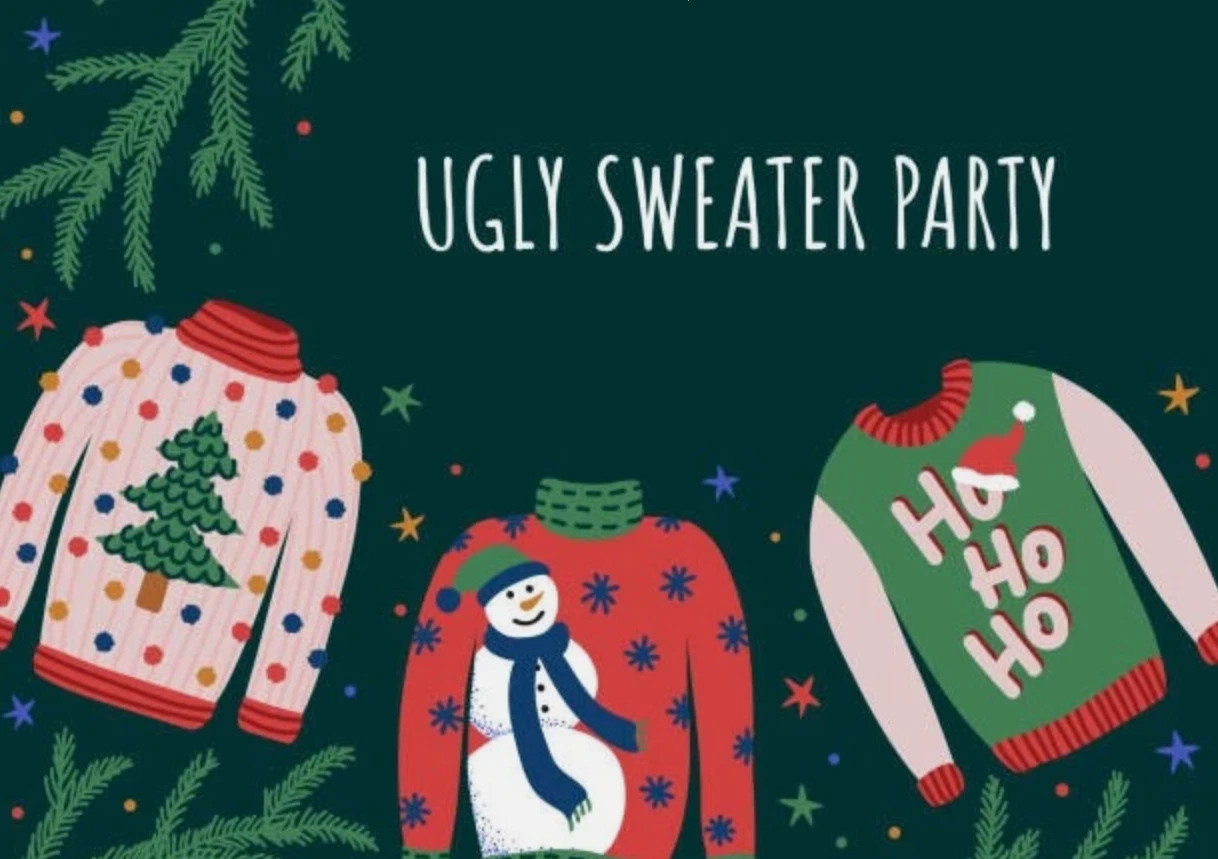 funny character Drinking Funny Christmas Ugly Sweater for Vodka Lovers